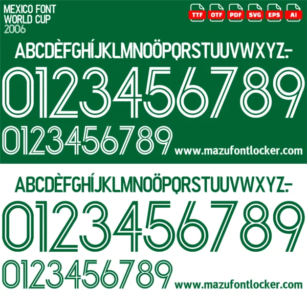 Mexico World Cup 2006 Font Vector – Legendary Tricolor Glory Masterpiece