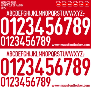 Morocco 2025 Font Vector – Heroic Atlas Lions Masterpiece