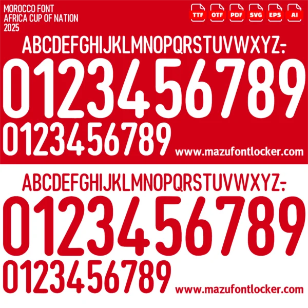 Morocco 2025 Font Vector – Heroic Atlas Lions Masterpiece