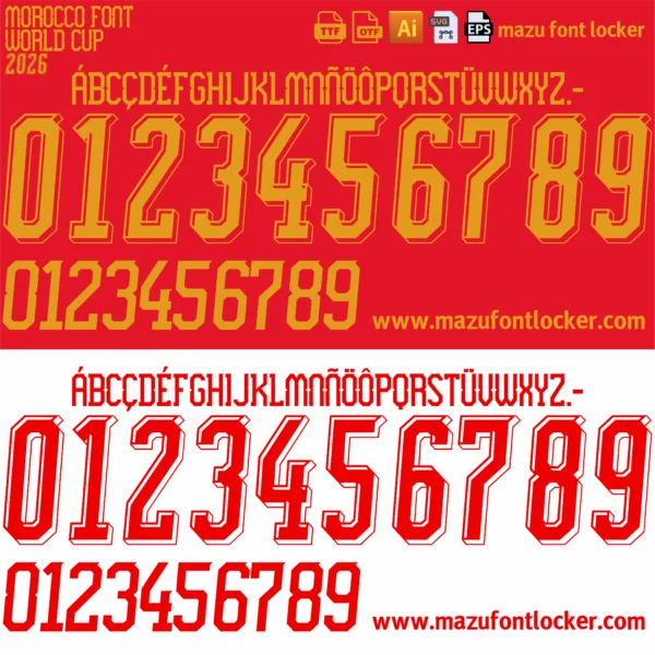 Morocco World Cup 2026 Font Vector – Epic Atlas Lions Majestic Masterpiece