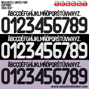Newcastle United 2026-2027 Font Vector – Stunning St James' Park Classic Masterpiece