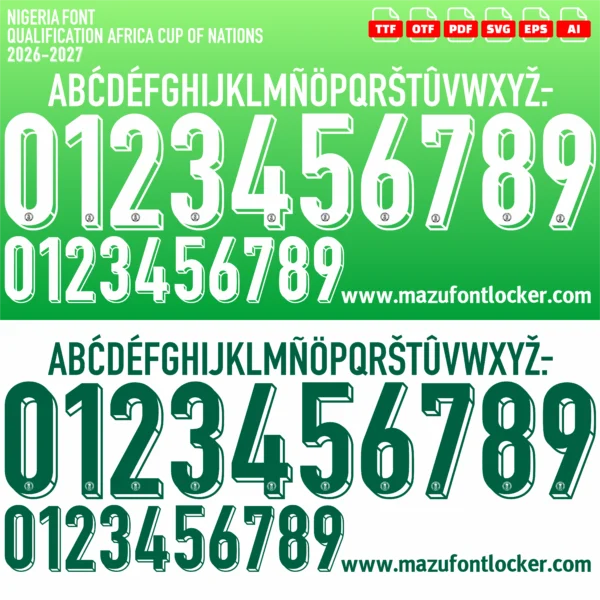 Nigeria 2026-2027 Font Vector – Epic Super Eagles Soaring Masterpiece