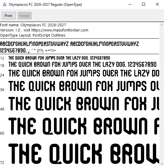 Olympiacos FC 2026-2027 Font Vector – Epic Red Thunder Masterpiece