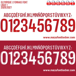 Olympique Lyonnais 2026-2027 Font Vector – Epic Les Gones Masterpiece
