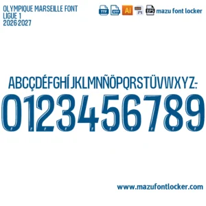 Olympique Marseille 2026-2027 Font Vector – Epic OM Legendary Masterpiece