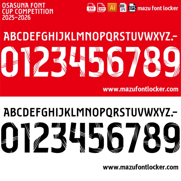 Osasuna 2025-2026 Font Vector – Epic Rojillos Masterpiece