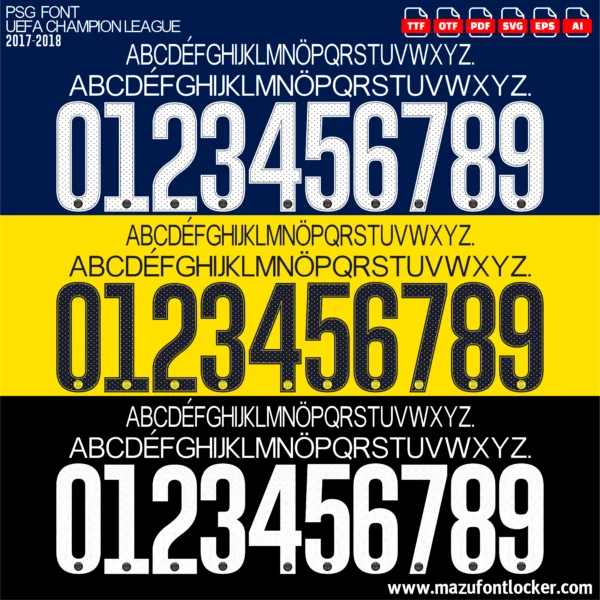 PSG 2017-2018 Font Vector – Magnificent Parisian Champions Masterpiece