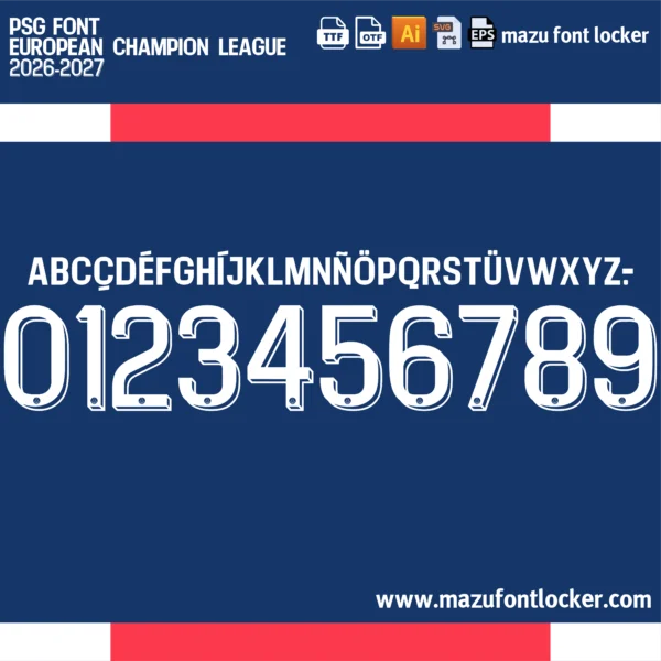 PSG UCL 2026-2027 Font Vector – Ultimate Paris Glory Masterpiece