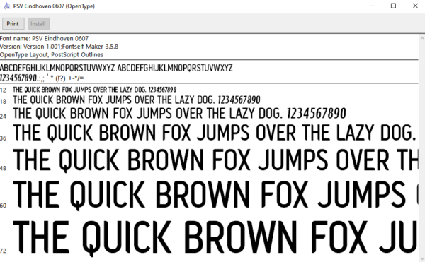 PSV Eindhoven 2006-2007 Font Vector – Stunning Rood-Witten Legendary Masterpiece