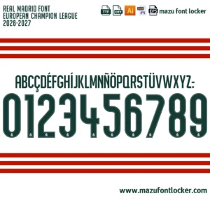 Real Madrid UCL 2026-2027 Font Vector – Epic Los Blancos Legendary Masterpiece