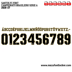 Santos FC 2026-27 Font Vector – Stunning Santástico Brazilian Icon