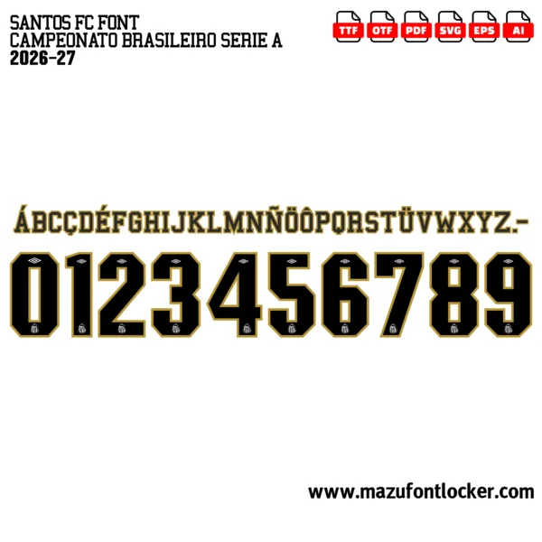Santos FC 2026-27 Font Vector – Stunning Santástico Brazilian Icon