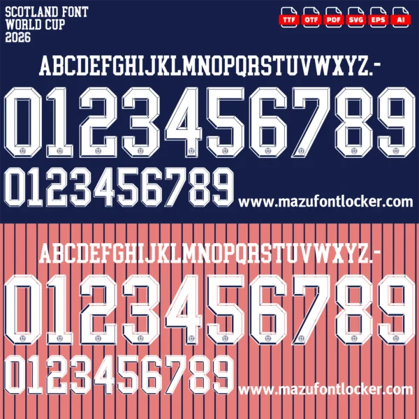 Scotland World Cup 2026 Font Vector – Fierce Brave Scots Masterpiece