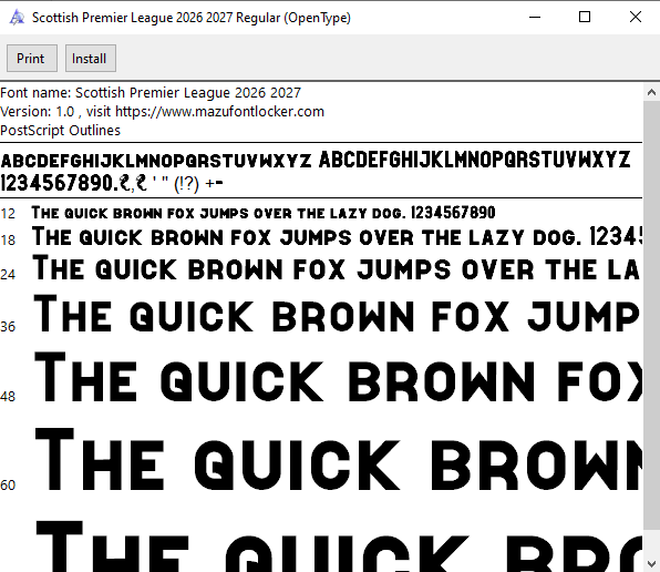 Scottish Premier League 2026-2027 Font Vector – Legendary SPFL Old Firm Icon