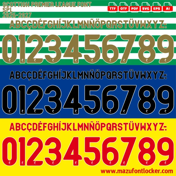 Scottish Premier League 2026-2027 Font Vector – Legendary SPFL Old Firm Icon