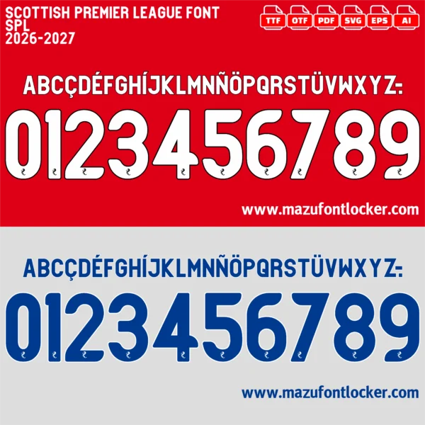 Scottish Premier League 2026-2027 Font Vector – Legendary SPFL Old Firm Icon