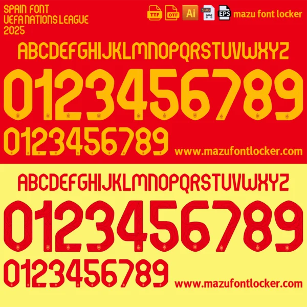 Spain 2025 Font Vector – Stunning La Furia Roja Power Font