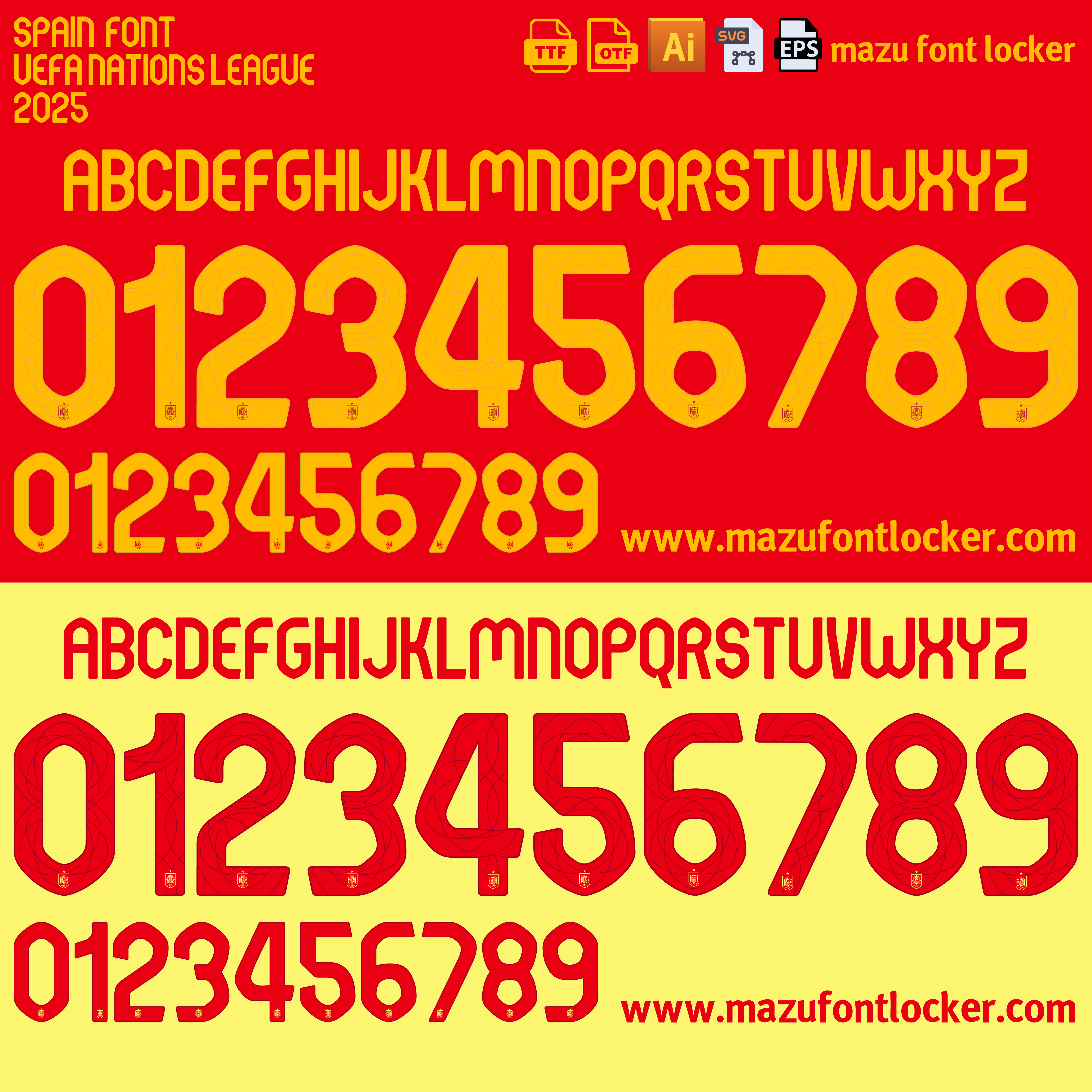 Spain 2025 Font Vector – Stunning La Furia Roja Power Font