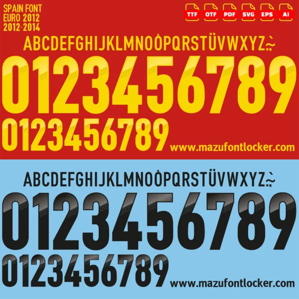Spain Euro 2012 Font Vector – Legendary La Roja Masterpiece