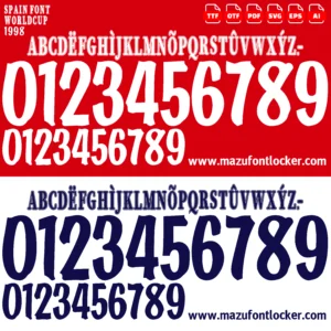 Spain World Cup 1998 Font Vector – Epic La Roja Masterpiece