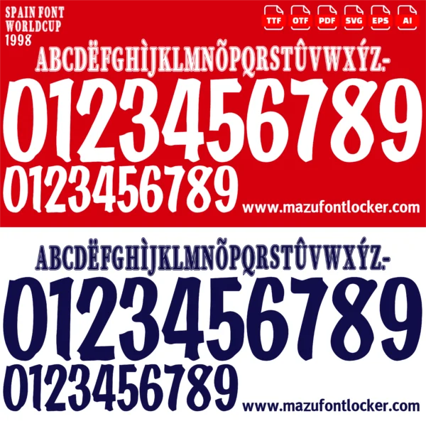 Spain World Cup 1998 Font Vector – Epic La Roja Masterpiece