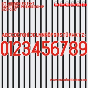 St Mirren FC 2026-2027 Font Vector – Epic Saints Black & White Masterpiece