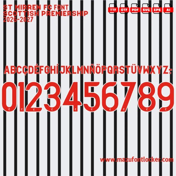 St Mirren FC 2026-2027 Font Vector – Epic Saints Black & White Masterpiece