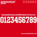 Standard Liege 2026-2027 Font Vector – Epic Rouches Red Masterpiece
