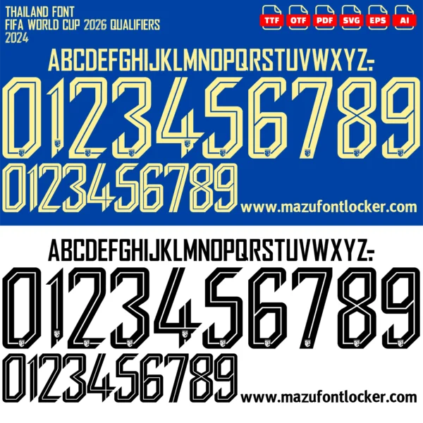 Thailand 2024 Font Vector – Epic War Elephants Triumphant Glory