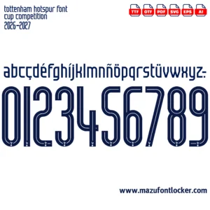 Tottenham Hotspur 2026-2027 Font Vector – Magnificent Lilywhites Masterpiece