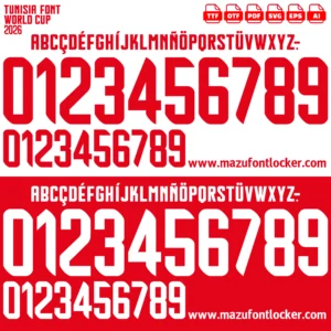 Tunisia World Cup 2026 Font Vector – Stunning Eagles Championship Masterpiece