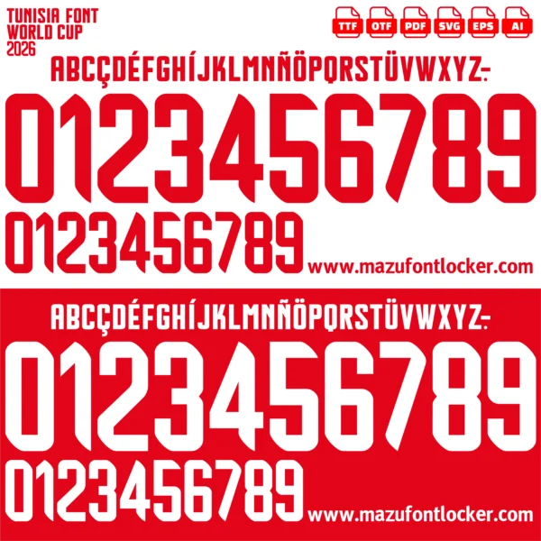 Tunisia World Cup 2026 Font Vector – Stunning Eagles Championship Masterpiece