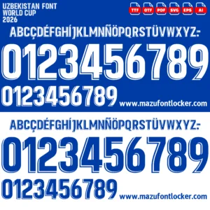 Uzbekistan World Cup 2026 Font Vector – Epic White Wolves Masterpiece