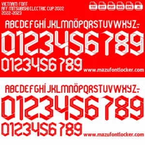 Vietnam 2022-2023 Font Vector – Epic Golden Star Warriors Triumphant Glory
