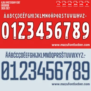 Ajax Amsterdam 2026-2027 Font Vector – Stunning Godenzonen Legacy Typeface