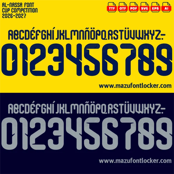 Al-Nassr 2026-2027 Font Vector – Epic Yellow Victory Masterpiece