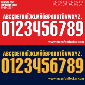 Arsenal 2026-2027 Font Vector – Epic Unstoppable Gunners Masterpiece