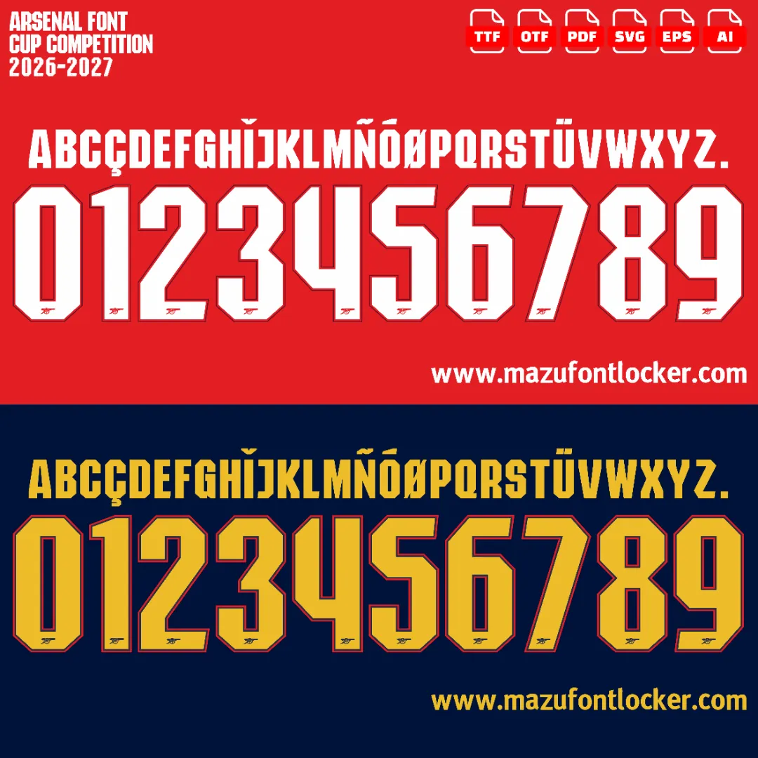 Arsenal 2026-2027 Font Vector – Epic Unstoppable Gunners Masterpiece