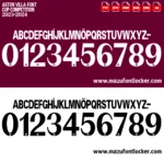 Aston Villa 2023-2024 Font Vector – Legendary Claret and Blue Victory Font