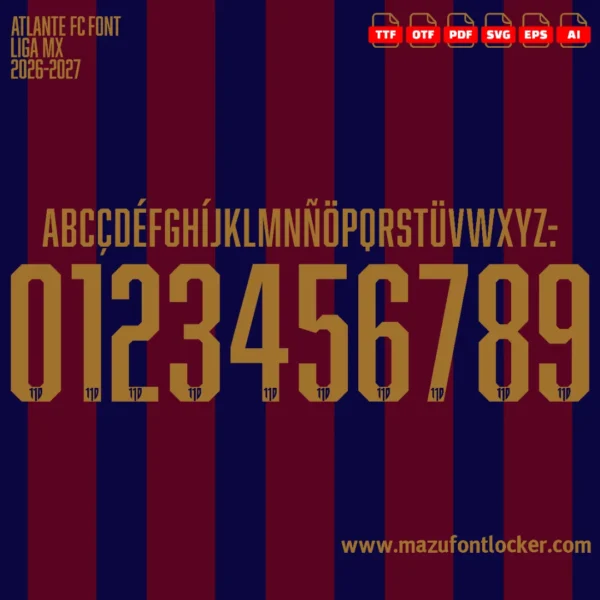 Atlante FC 2026-2027 Font Vector – Epic Potros de Hierro Masterpiece