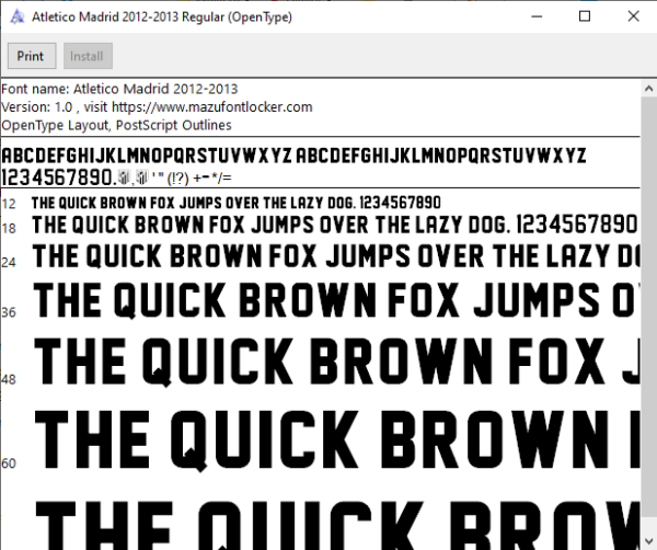 Atletico Madrid 2012-2013 Font Vector – Epic Rojiblancos Warriors Masterpiece