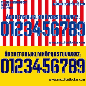 Atletico Madrid 2013-2014 Font Vector – Legendary Rojiblancos Warrior Masterpiece