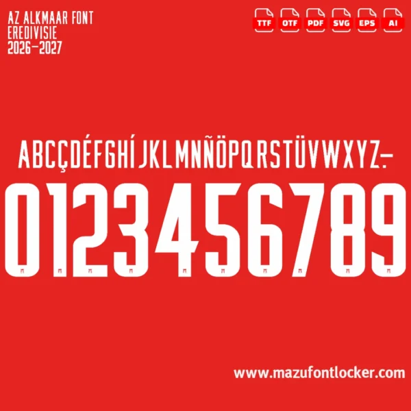 AZ Alkmaar 2026-2027 Font Vector – Stunning Cheeseheads Legacy Typeface