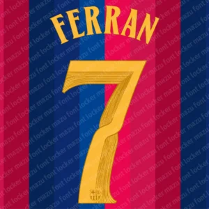 Barcelona UCL 2026-2027 Font Vector