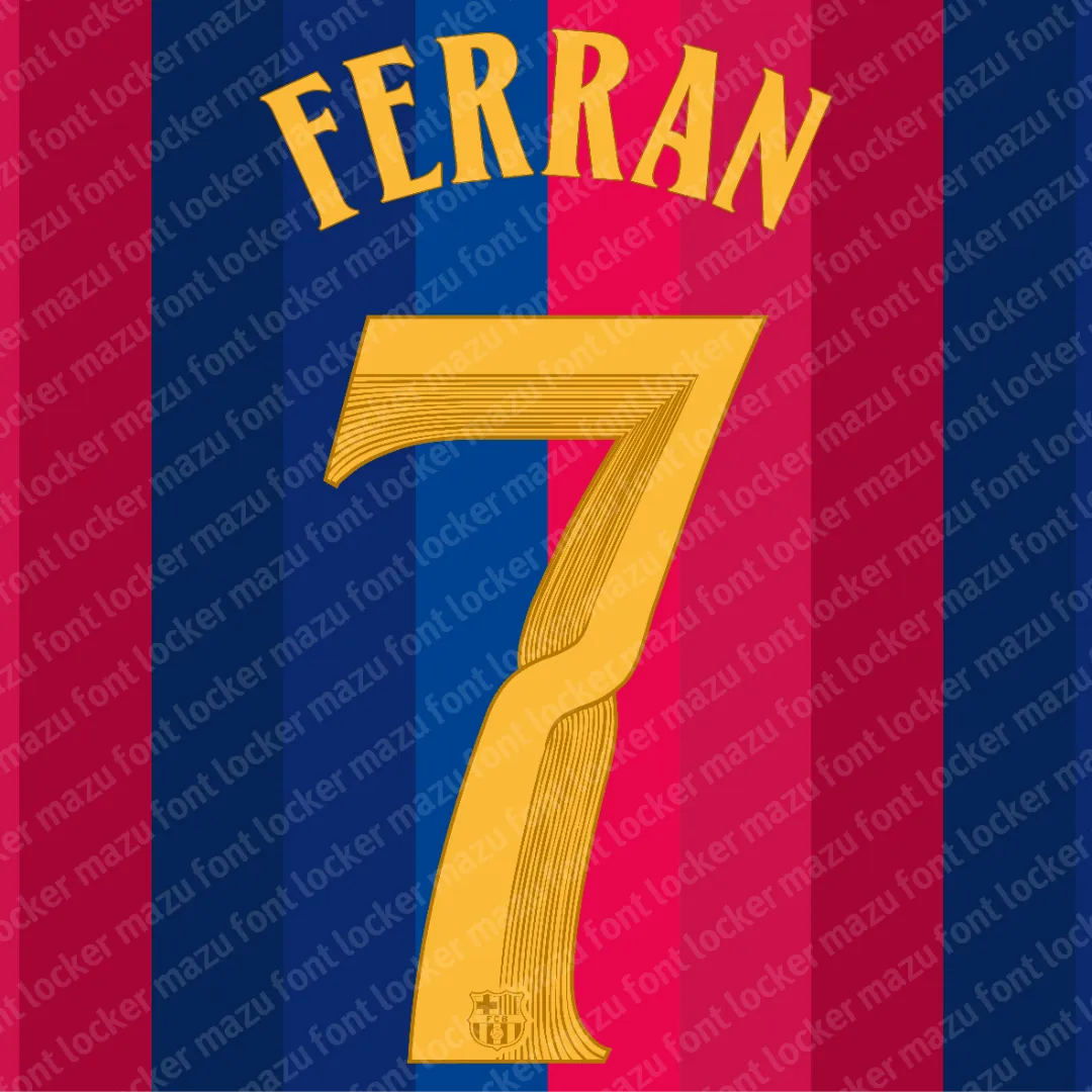 Barcelona UCL 2026-2027 Font Vector