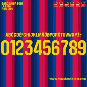 Barcelona La Liga 2026-2027 Font Vector – Stunning Blaugrana Champions Typeface