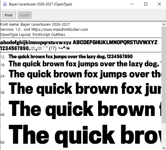 Bayer Leverkusen 2026-2027 Font Vector – Stunning Werkself Champions Masterpiece