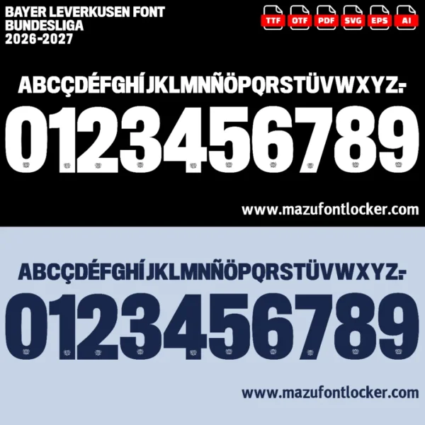 Bayer Leverkusen 2026-2027 Font Vector – Stunning Werkself Champions Masterpiece