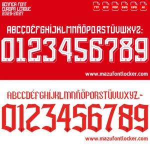 Benfica 2026-2027 Font Vector – Stunning Eagles of Lisbon Typeface