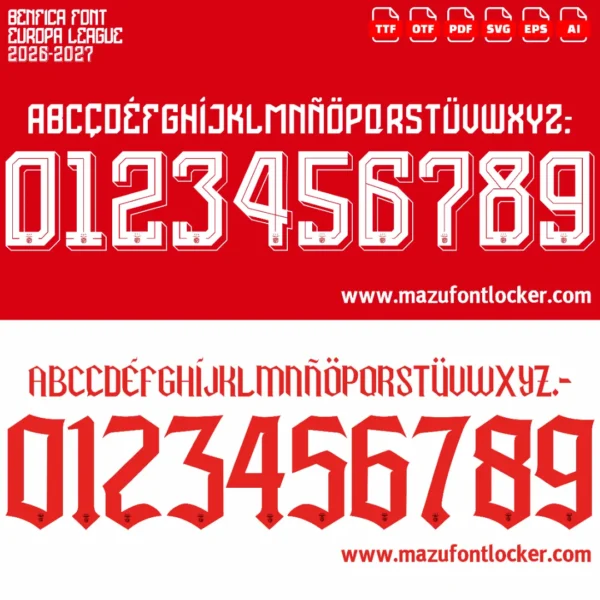 Benfica 2026-2027 Font Vector – Stunning Eagles of Lisbon Typeface
